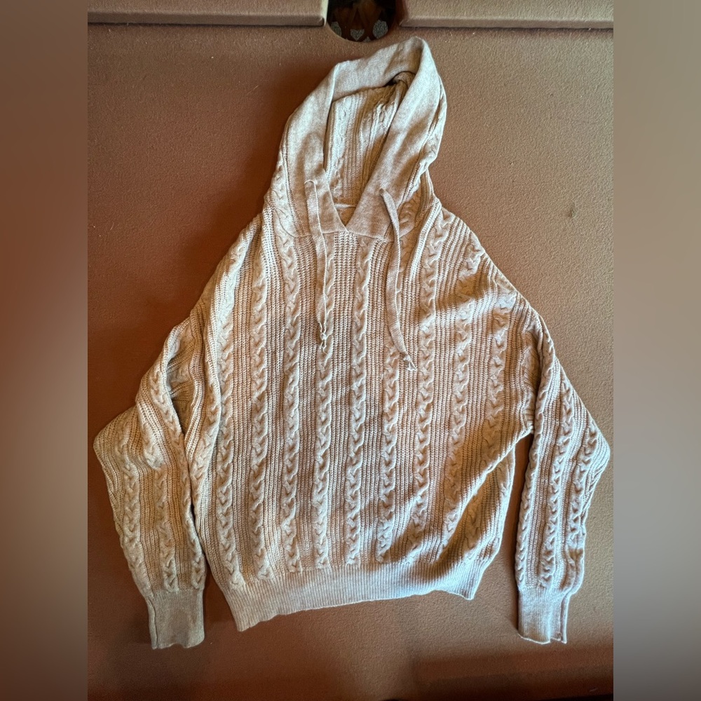 Knit hooded sweater